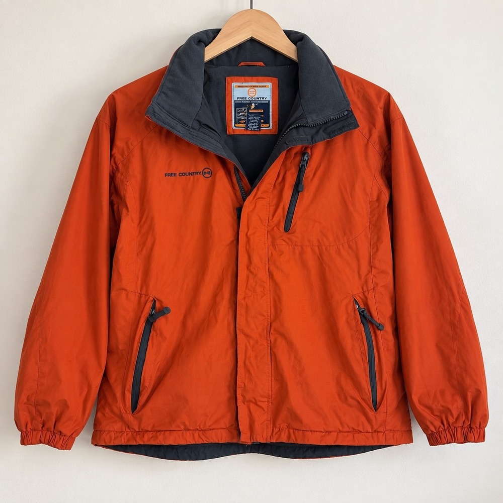 Free Country Mountain Extreme Series Jacket Orange Ripstop Windbreaker Mens XL